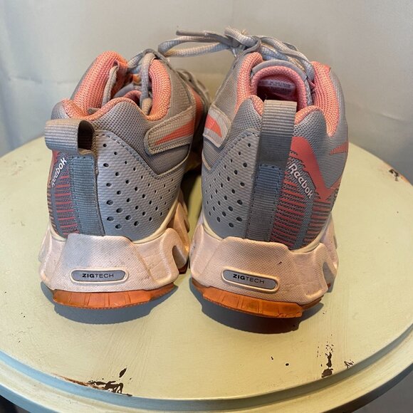 Reebok ZigTech Womens Athletic Shoes size 5 Gray/Peach/Salmon Lightweight - Picture 2 of 9